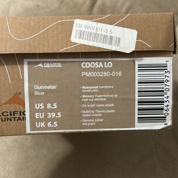 Pacific Mountain Coosa Low WP Gunmetal/Blue PM003280-016 Hiking Shoes - Picture 7 of 9